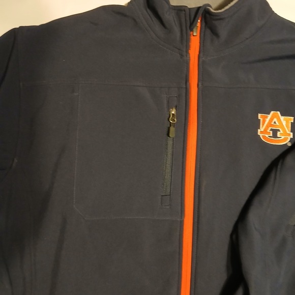 Auburn University Jacket Zip,Fleece Lined,Navy,Orange Trim, Men,Size L,Pre-owned - Picture 3 of 12